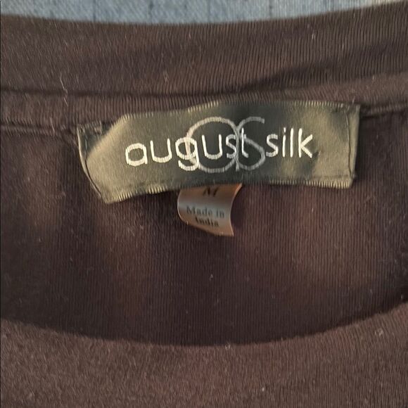 August Silk Gray Relaxed Asymmetrical Short Sleeve Tee Size M - Picture 2 of 6